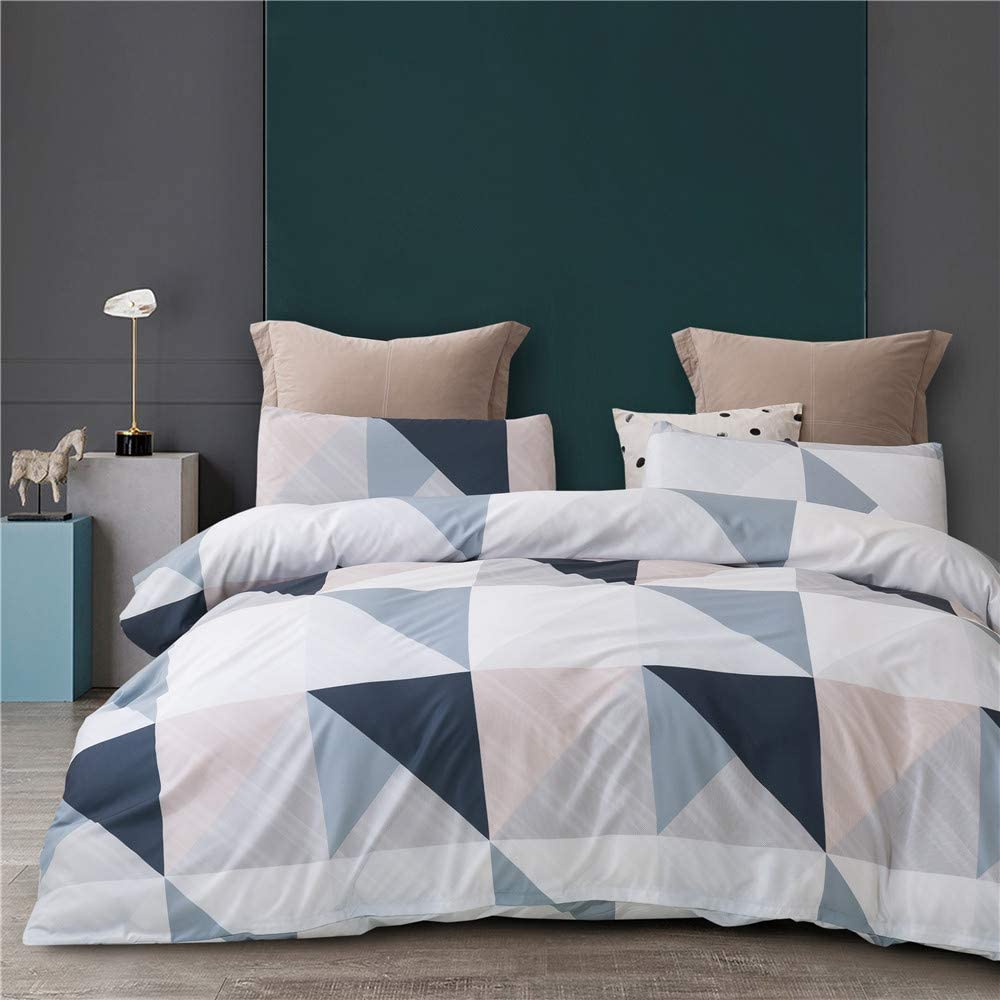 Price:$82.15  King Duvet Cover Set - 3 Pcs King Soft Triangle Duvet Cover Set Aztec Comforter Cover Geometric Bedding Set Modern Style, Oeko-TEX Certificated (No Comforter) : Home & Kitchen