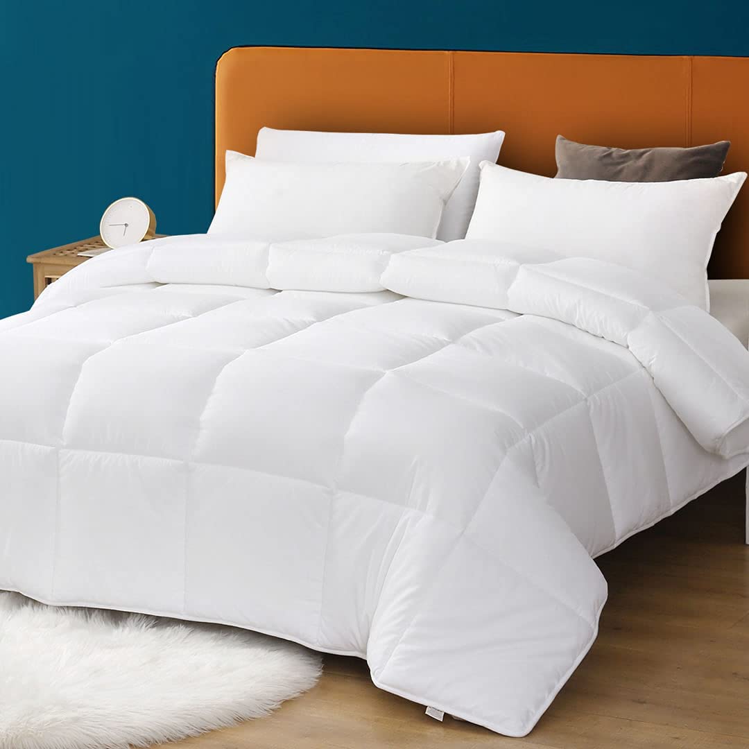 Price:$69.90  100% Cotton Down Alternative Comforter Queen - All Season Ultra-Soft Skin-Friendly Cloud Breathable Microfiber Comforter Duvet (88x88, White) : Home & Kitchen