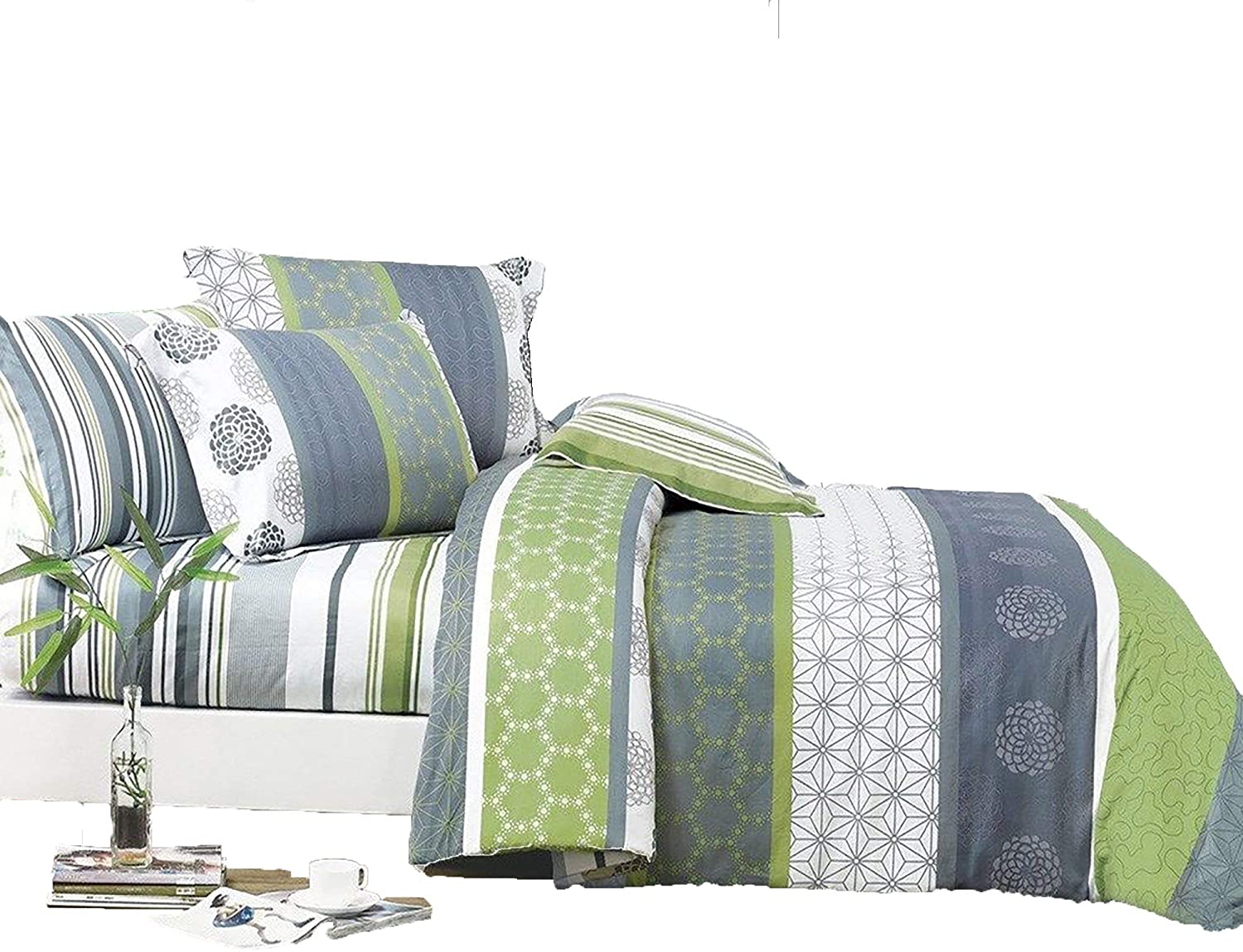 Price:$48.99  Beddings Serene 3-Piece 100% Cotton Bedding Set: Duvet Cover and Two Pillow Shams (Full) : Home & Kitchen