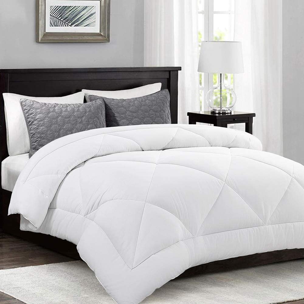 Price:$49.90  Queen Size Comforter-Soft and Cooling Comforter for Restful Sleep-Down Alternative Quilted Comforter-Duvet Insert with Corner Tabs(White,Queen,88"x88") : Everything Else