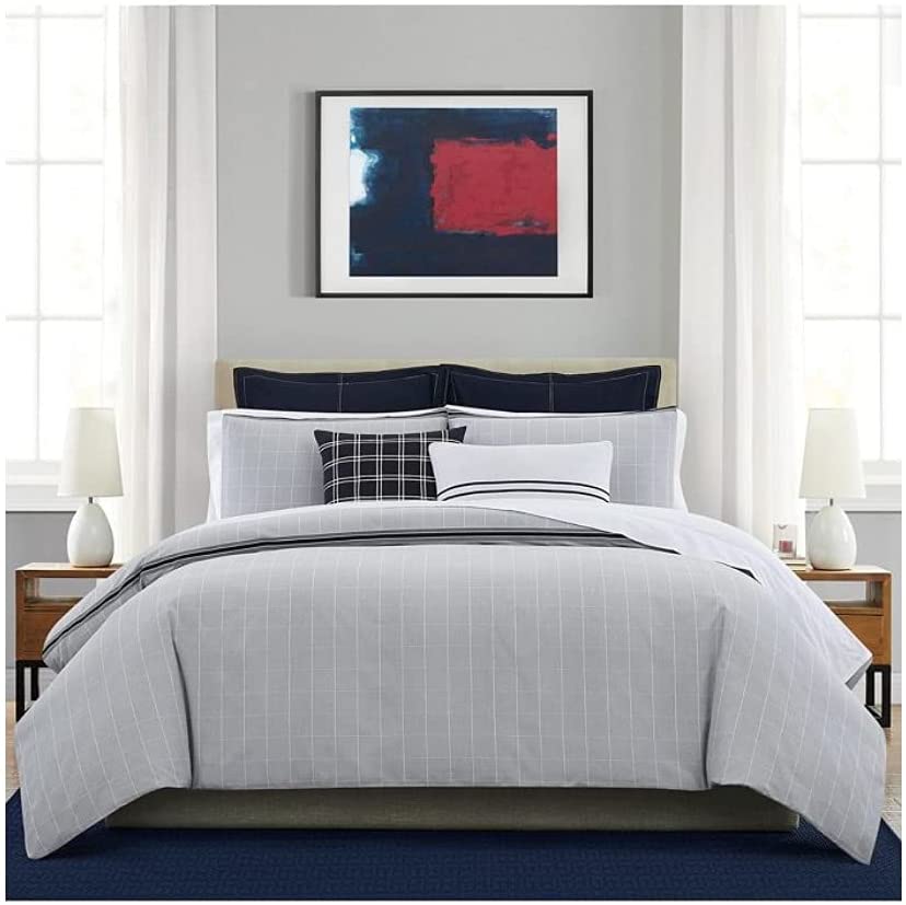 Price:$179.99  Hilfiger Country Club Duvet Cover Set, Full/Queen, Gray : Home & Kitchen
