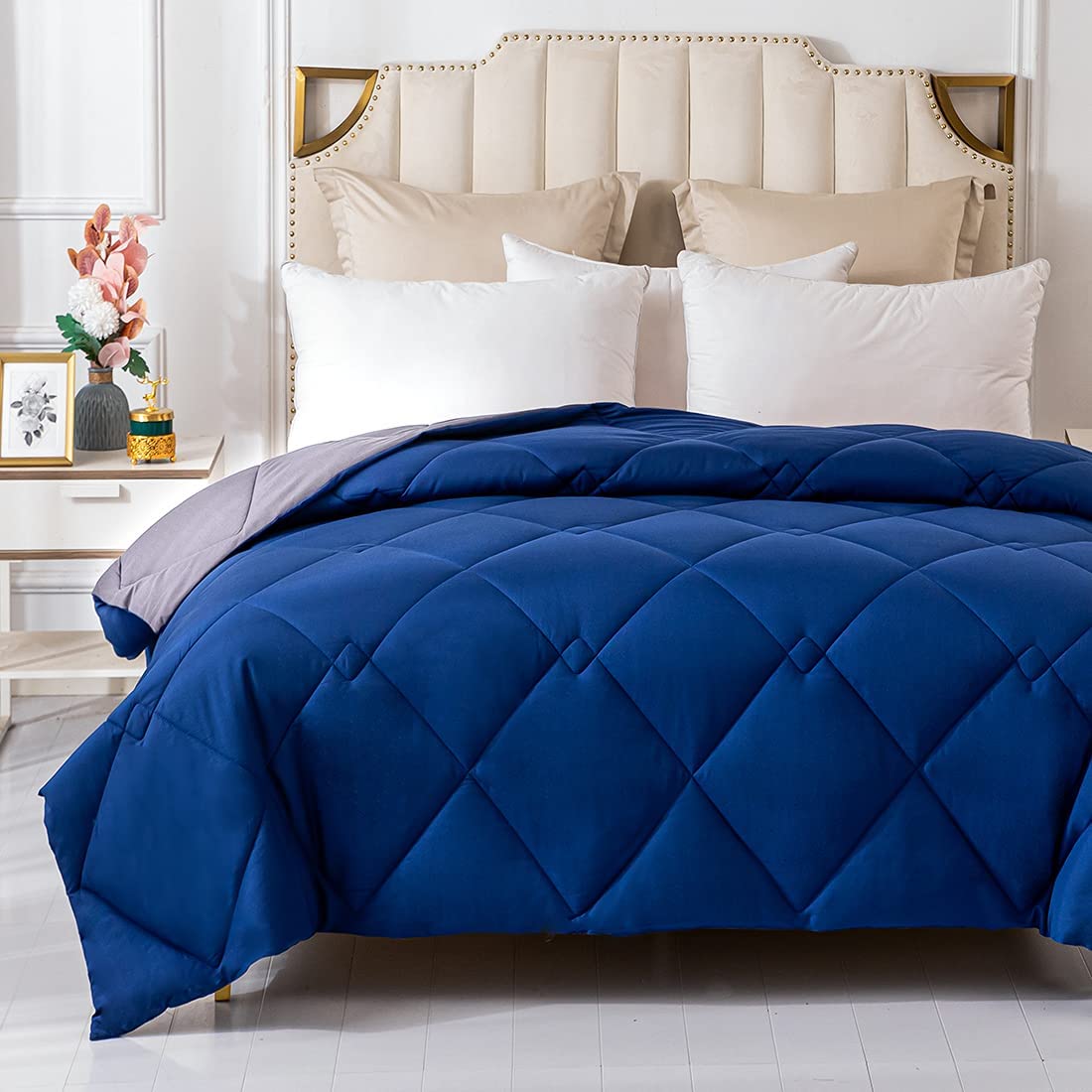 Price:$31.99 Wamsound All-Season Down Alternative Quilted Comforter,Comfortable Sleep Quilt Bedding,Reversible Duvet Insert with Corner Tabs,Winter Warmth Breathable,Super Soft,Machine Washable : Home & Kitchen