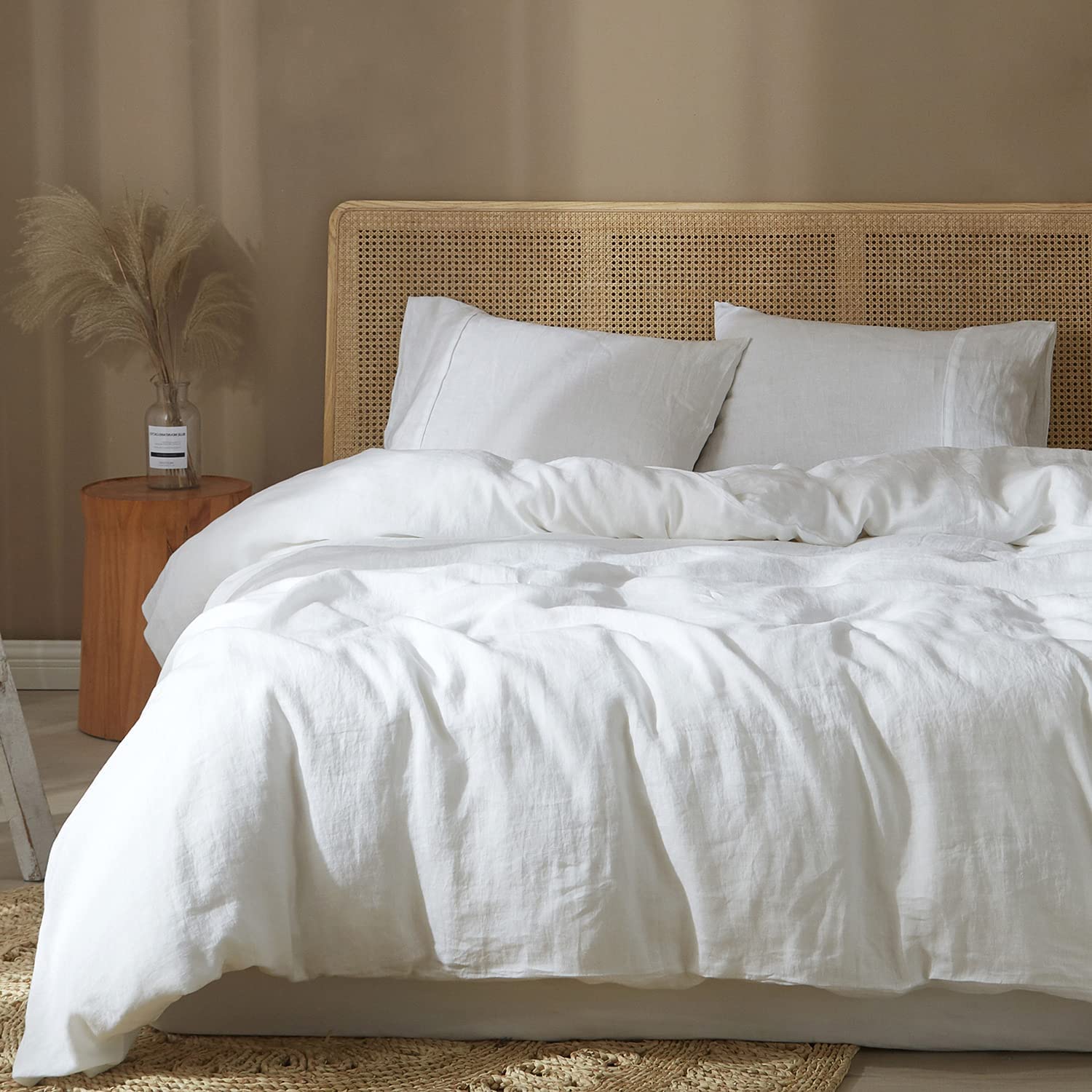 Price:$75.99  100% Pure French Linen Duvet Cover with Stone Washed, Ultra Soft and Cooling Linen Bedding Duvet Cover Set Queen Size Off White, Moisture-Absorbing & Breathable (No Comforter or Insert) : Home & Kitchen