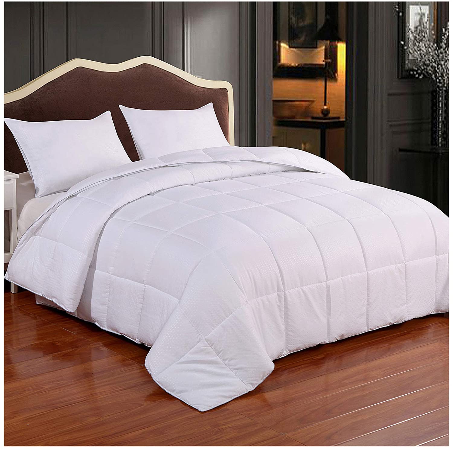 Price:$47.99 Homelike Moment Queen Lightweight Comforter White - All Season Down Alternative Bed Comforter Summer Duvet Insert Quilted Comforters Full / Queen Size White Square Embossed : Home & Kitchen