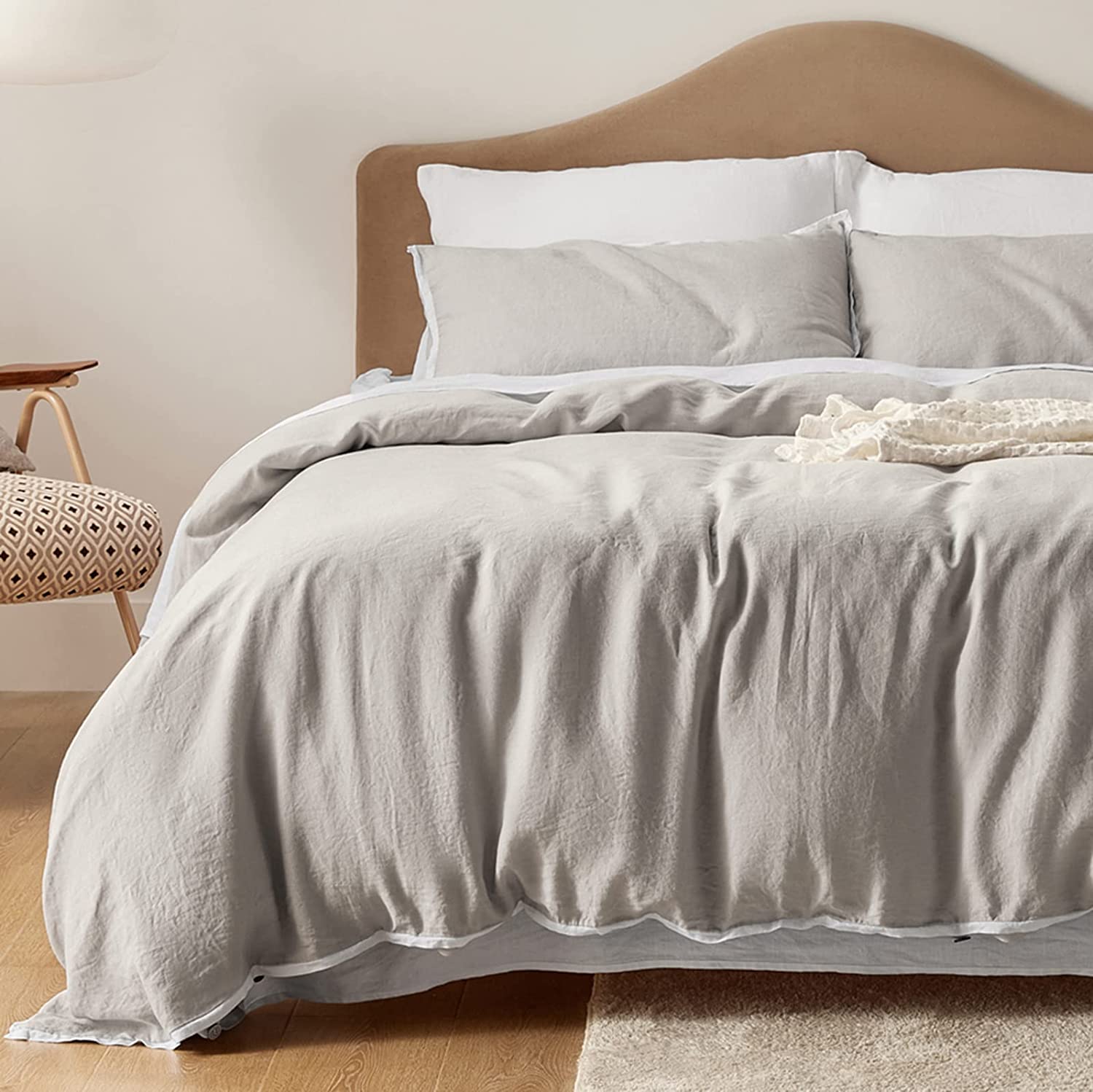 Price:$134.99  Linen Duvet Cover King Size - 100% French Linen 3 Piece Flax Bedding Set Comforter Duvet Covers King for Hot Sleepers, Organic Soft Cooling Breathable, 1 Duvet Cover and 2 Pillowcases : Home & Kitchen