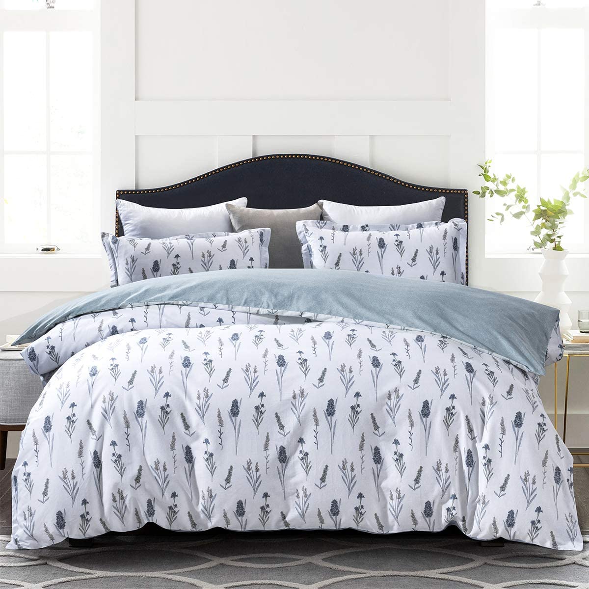 Price:$45.79  Duvet Cover Queen - 100% Cotton Bedding Set (1 Duvet Cover 90"x 90"+ 2 Pillow Shams 20" x 26")- Zipper Closure : Home & Kitchen