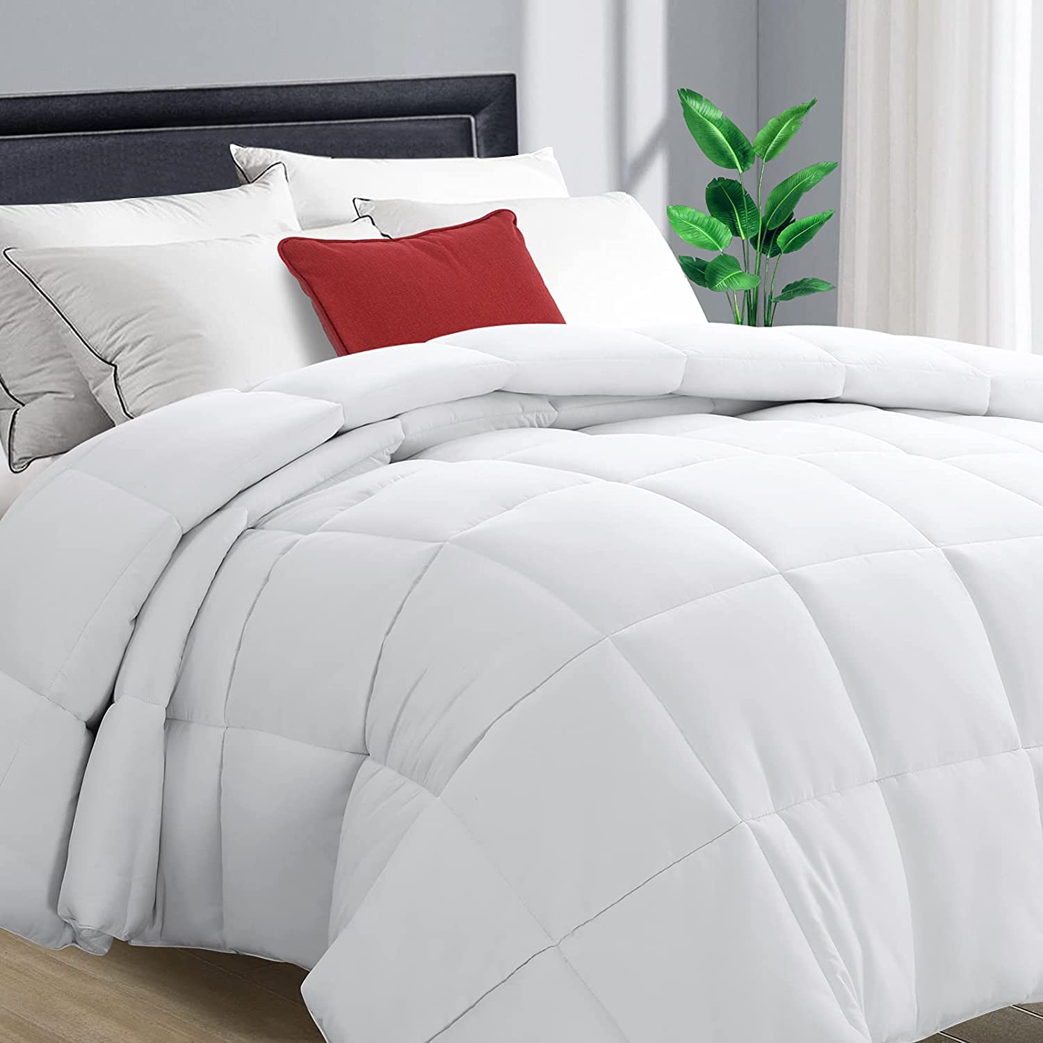 Price:$69.90 Morflys All Season Queen Size Duvet Insert Down Alternative Quilted Comforter,Winter Summer Soft Warm Fluffy Breathable Lightweight with Corner Ties,Machine Washable,White,88x88 inches : Home & Kitchen