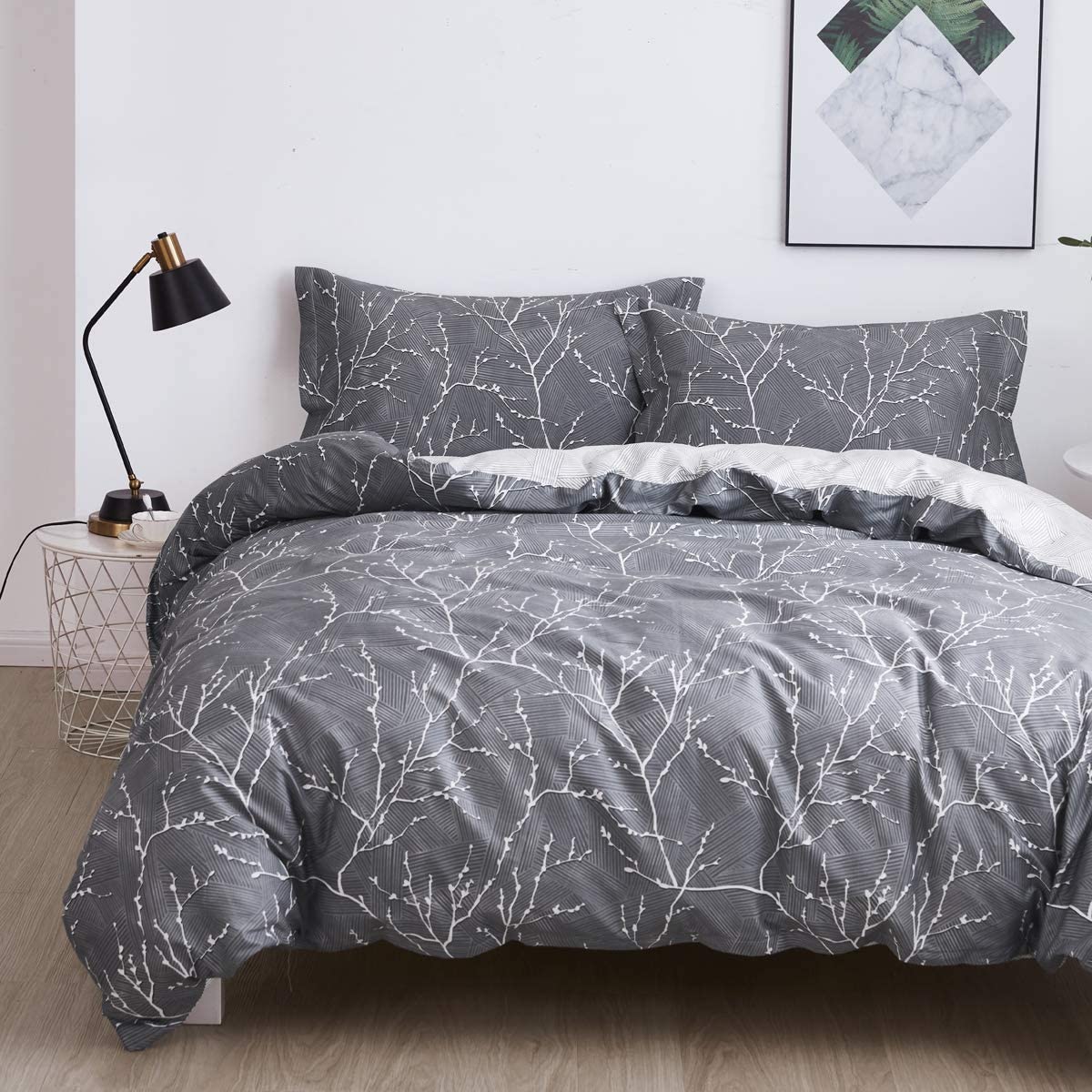 Price:$39.99 OAITE Duvet Cover Set, 100% Cotton Duvet Cover, Ultra Soft and Easy Care, Bedding Twin Queen King Size Set, 3-Piece Duvet Cover Set Includes 2 Pillow Shams (Branch, Queen) : Home & Kitchen