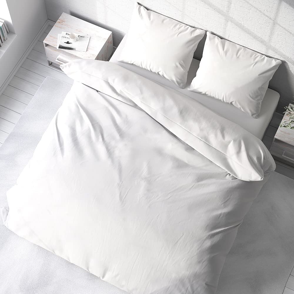 Price:$108.49  Culture Premium Duvet Cover Set 3 Piece with Zipper & Corner Ties 100% Egyptian Cotton 1000 Thread Count Luxurious 1 Duvet Cover 2 Pillow Shams (California King/King, White) : Home & Kitchen