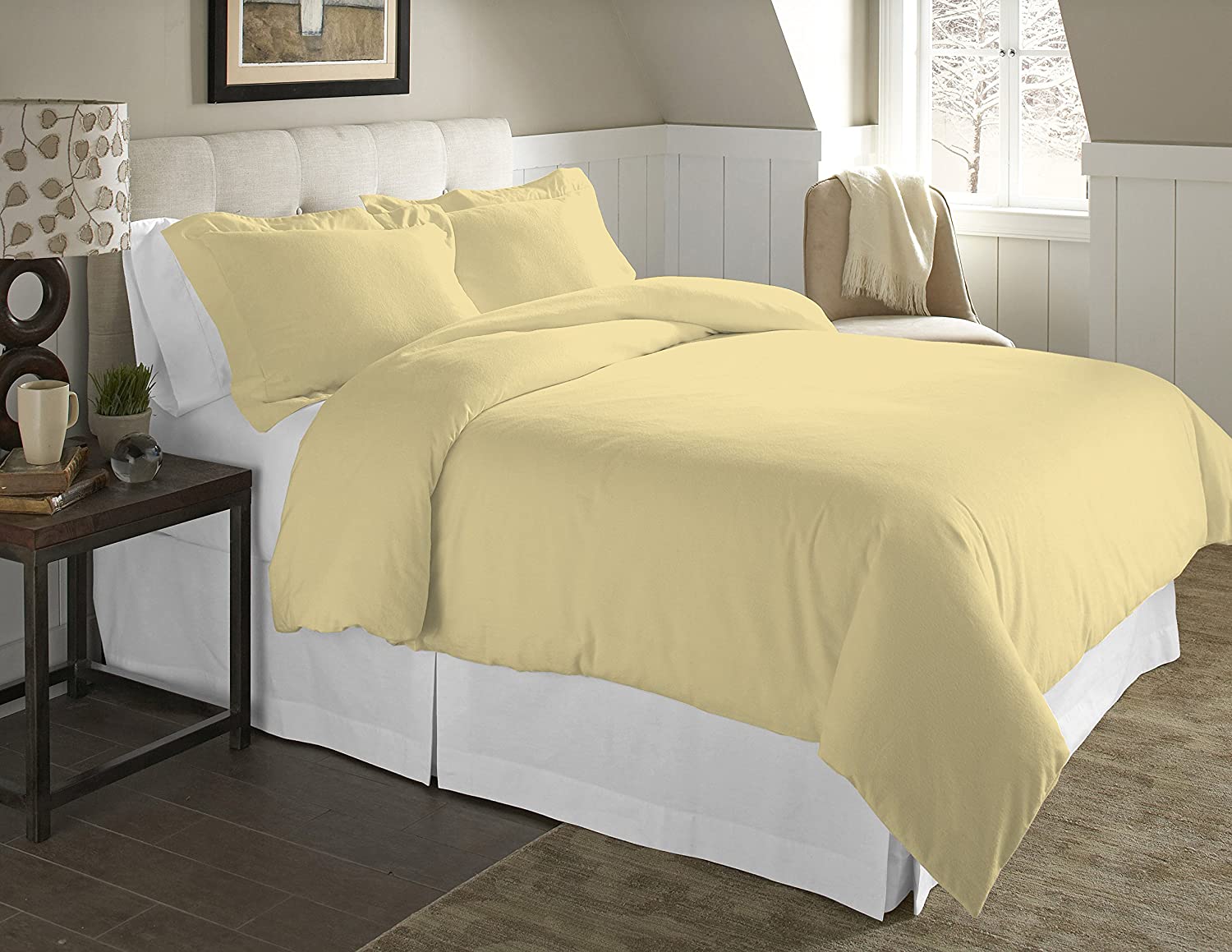 Price:$44.56  200 GSM Flannel Duvet Cover Set, Twin/Twin X-Large, Straw : Home & Kitchen