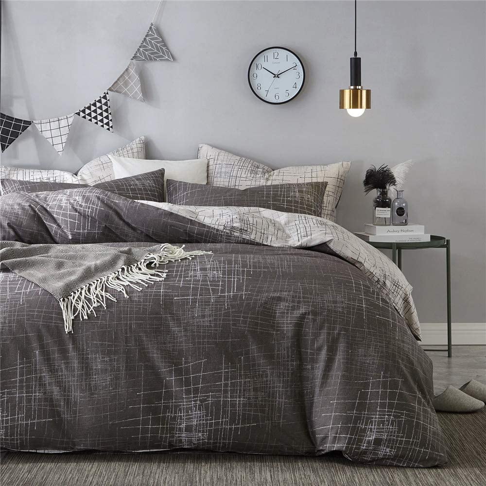 Price:$98.99  VOUGEMARKET King Duvet Cover Gray,Reversible Fantasy Abstract Design Duvet Cover Set,100% Cotton-Hotel Quality Stylish Modern Bedding Set-King,Artwork : Home & Kitchen
