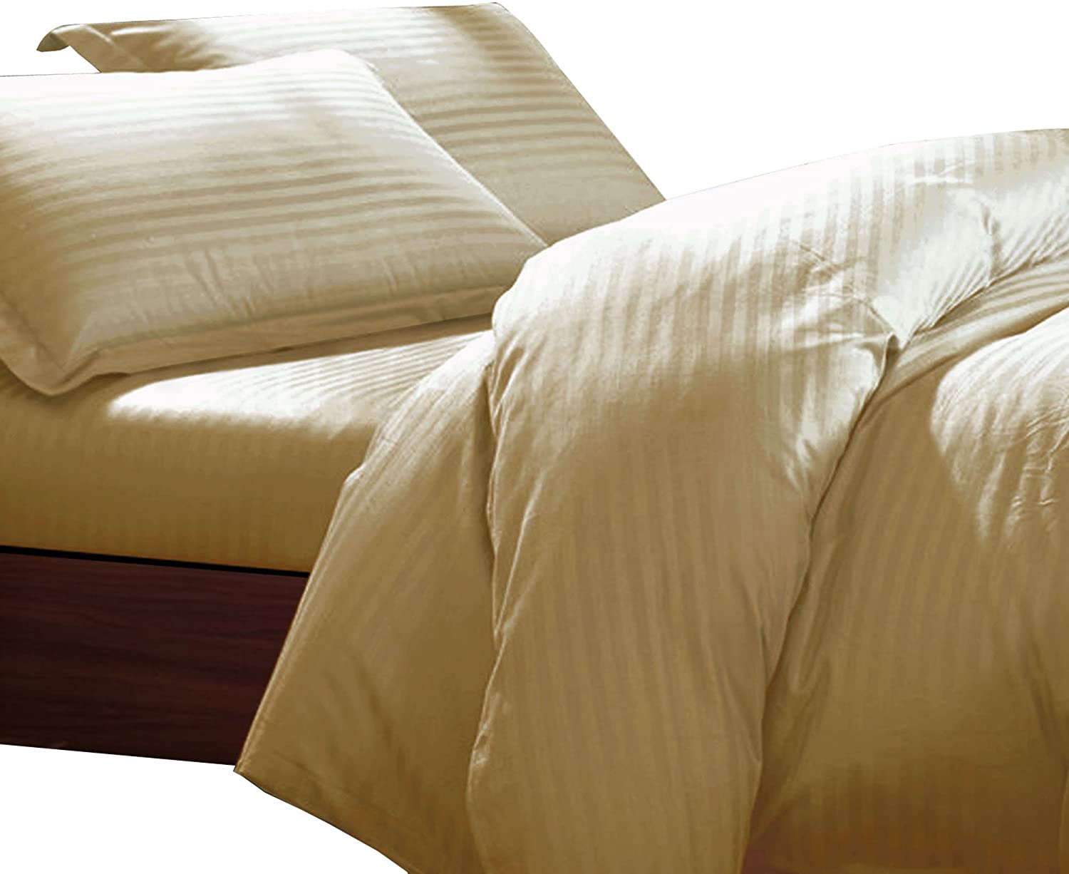 Price:$56.99  Cotton Full / Queen Duvet Cover Set 3pc Color Palette Collection Jacquard Striped Solid Color Duvet Cover Set 680 Thread Count, Pillow Sham, Brown : Home & Kitchen