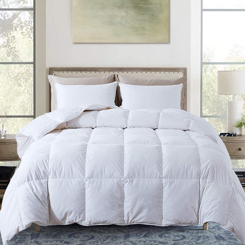 Price:$159.99  Cotton Quilted Down Comforter Duvet Insert- All Season or Stand-Alone Comforter - White Queen : Home & Kitchen