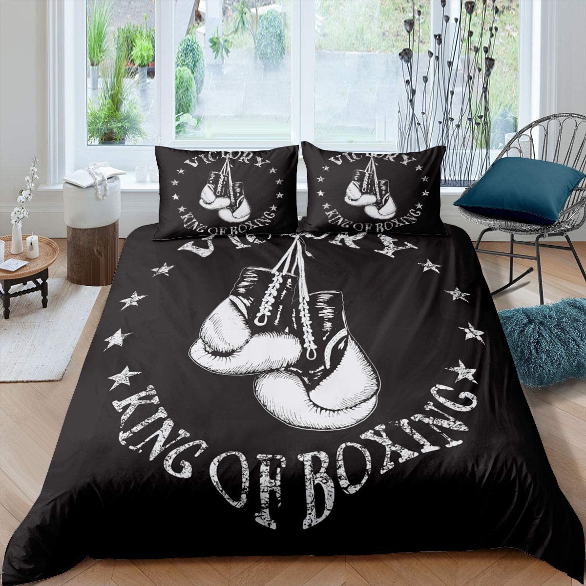 Price:$43.99  Gloves Deying Duvet Cover Boys Girls White Words Comforter Cover Queen Black Background 3 Pieces Bedding Sets(1 Duvet Cover 2 Pillow Cases) : Home & Kitchen