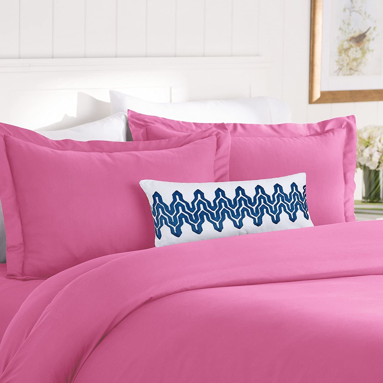 Price:$24.99  Comfort Best, Softest, Coziest Duvet Cover Ever! 1500 Thread Count Egyptian Quality Luxury Super Soft Wrinkle Free 3-Piece Duvet Cover Set, King/Cali King, Light Pink : Home & Kitchen