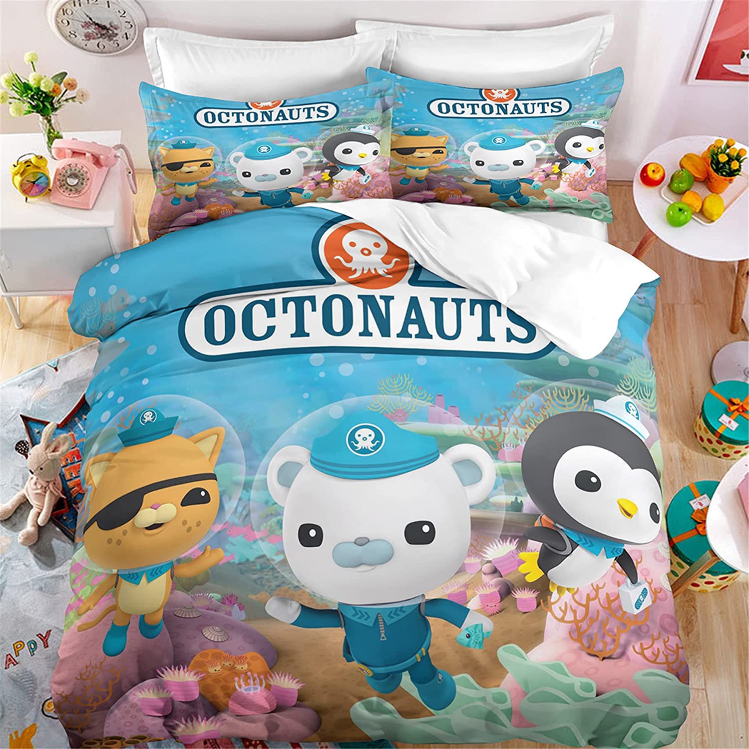 Price:$56.99  Kids The Octonauts Bedding Sets-3D Cartoon Duvet Cover Set Quilt Cover Soft Lightweight Comforter Cover : Home & Kitchen