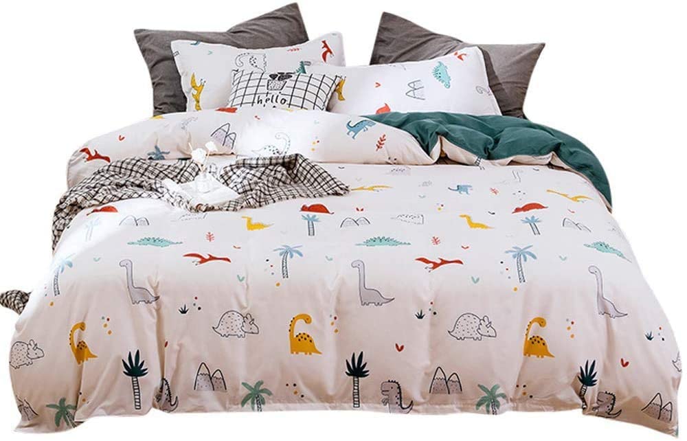Price:$36.99  Duvet Cover Cute Animal Printed Comforter Cover King Size for Boys Teens Kids Lovely  Pattern Bedding Set Girls Women Home Bedroom Decor 3Pcs Soft Reversible Bedclothes, Zipper : Home & Kitchen