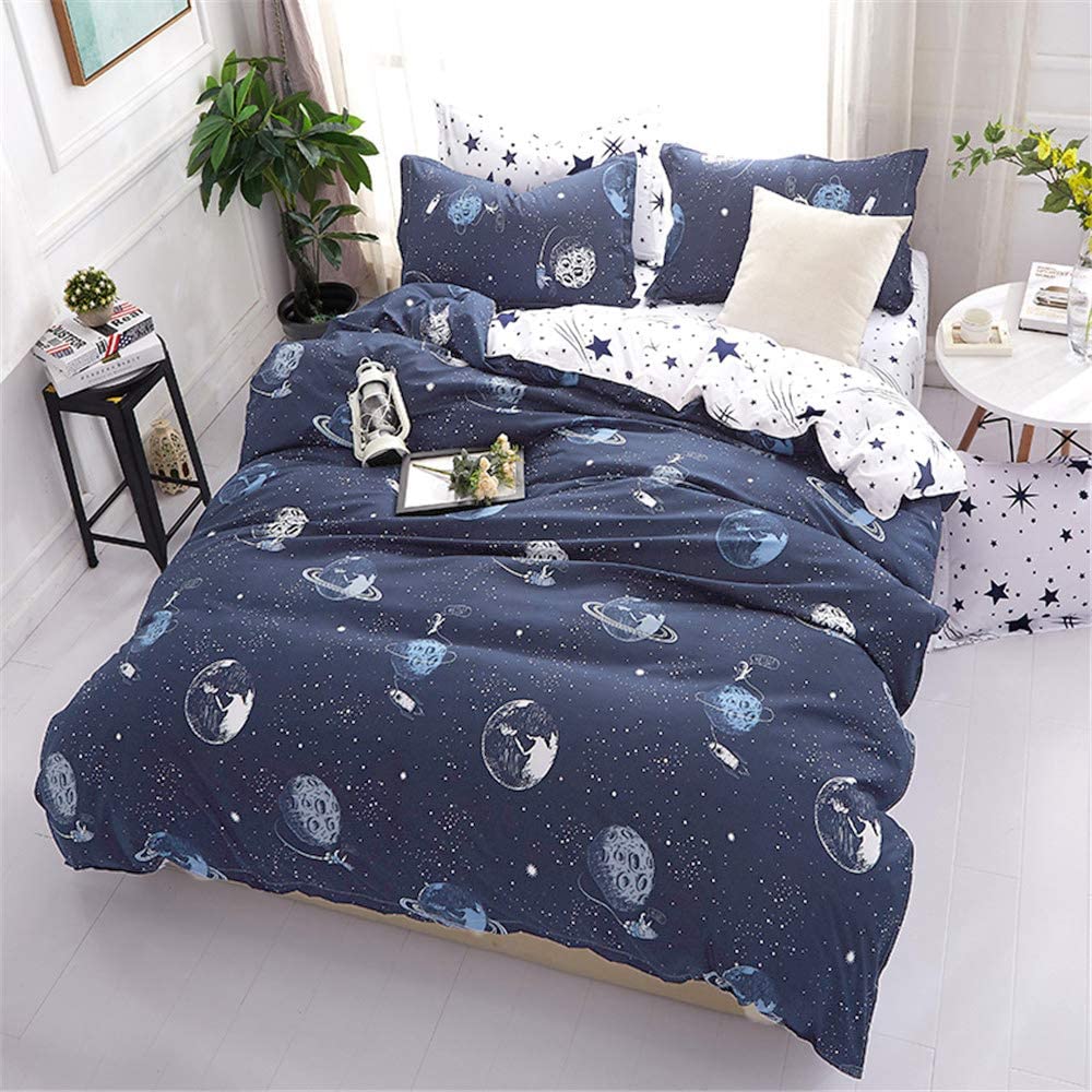Price:$24.99  Galaxy Space Bedding Twin Boy, Microfiber Planet Boy Duvet Cover Twin Gift for Teens Kids, Universe Duvet Cover Lightweight : Home & Kitchen