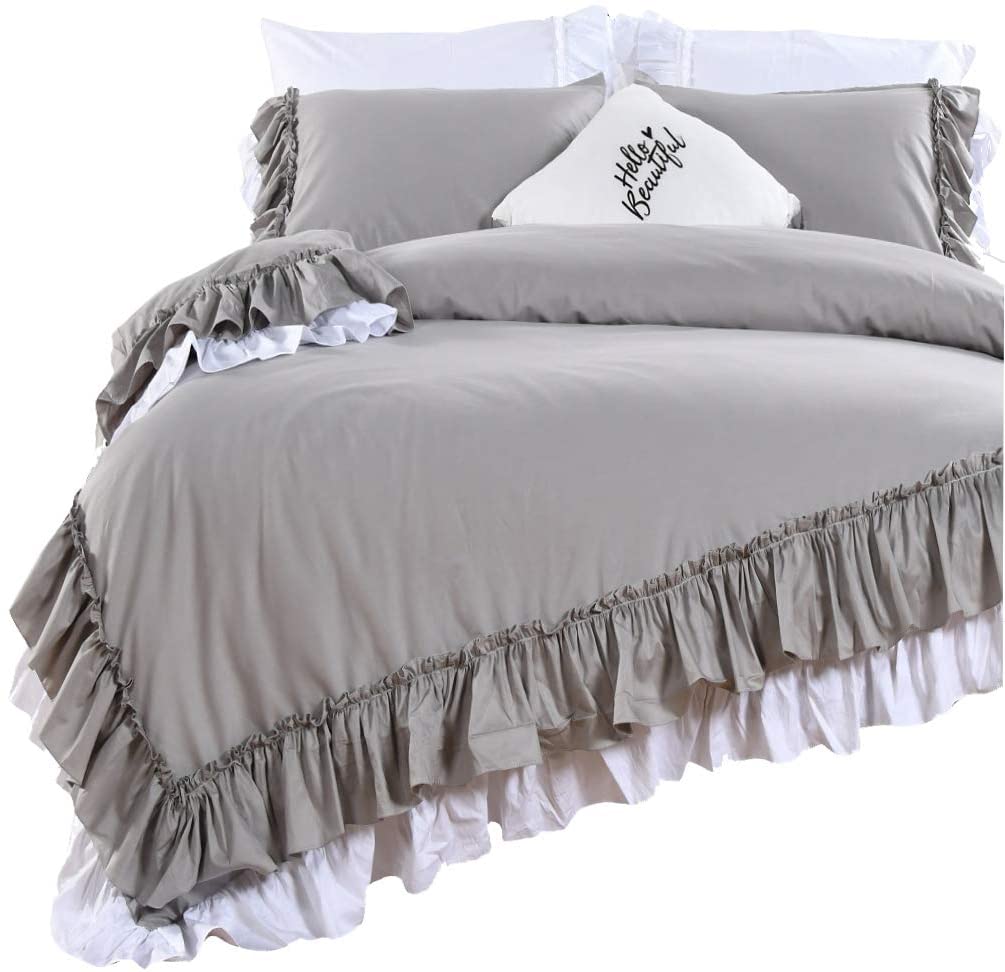 Price:$95.99  House Luxury Grey Duvet Cover Cotton Bedding Sets-King : Home & Kitchen