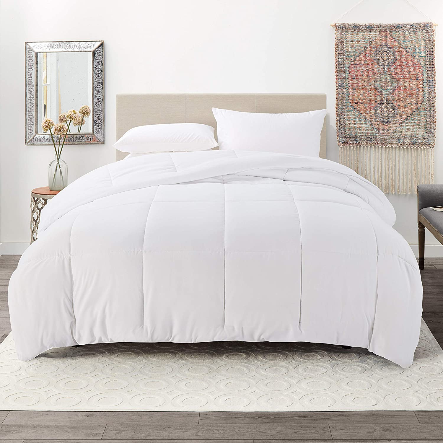 Price:$27.99  Down Alternative Comforter - Quilted Comforter - Twin Size Comforter - All Season Quilted Duvet Insert, White : Home & Kitchen