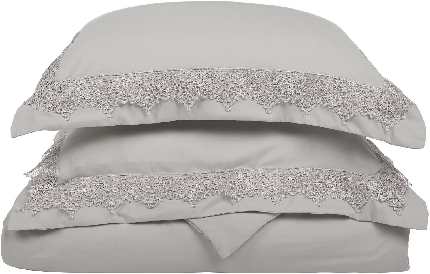 Price:$22.99  Regal Lace Embroidery Microfiber Duvet Cover Set, Gift Box, Twin/Twin XL, Grey : Home & Kitchen