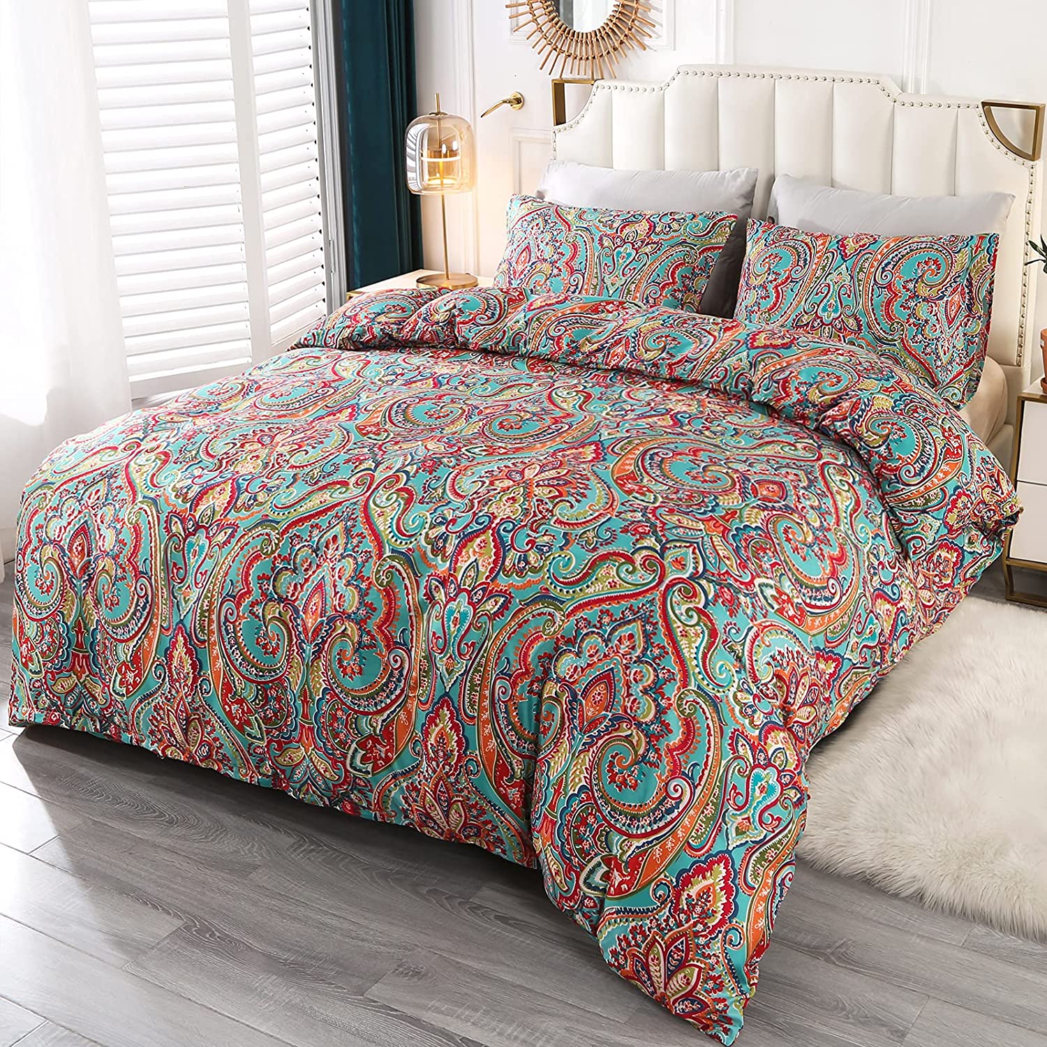 Price:$39.99  Style Paisley 3-Piece Bedding Duvet Cover Set with Pillow Cases (Style3, King) : Home & Kitchen