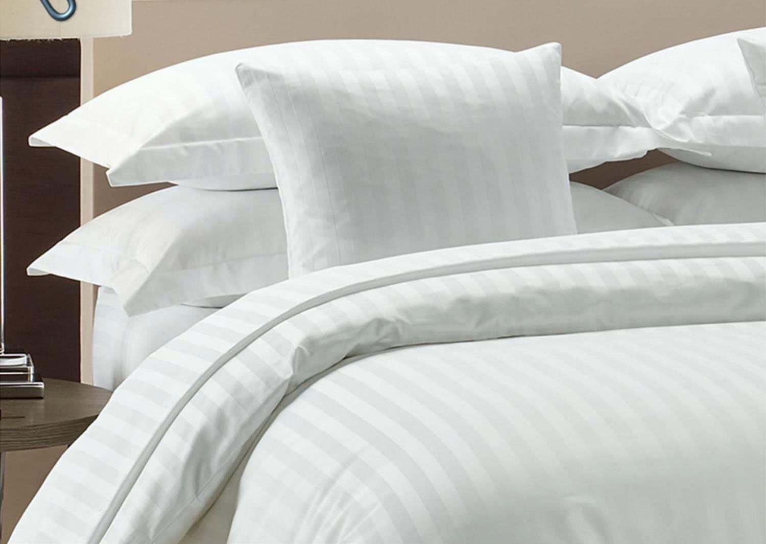 Price:$78.99  Star Linen Hotel Quality 800 Thread Count Egyptian Cotton 3pc Duvet Cover Set Button Closer Oversized Super King Size (120" x 98") with Corner Ties (White Striped) : Home & Kitchen