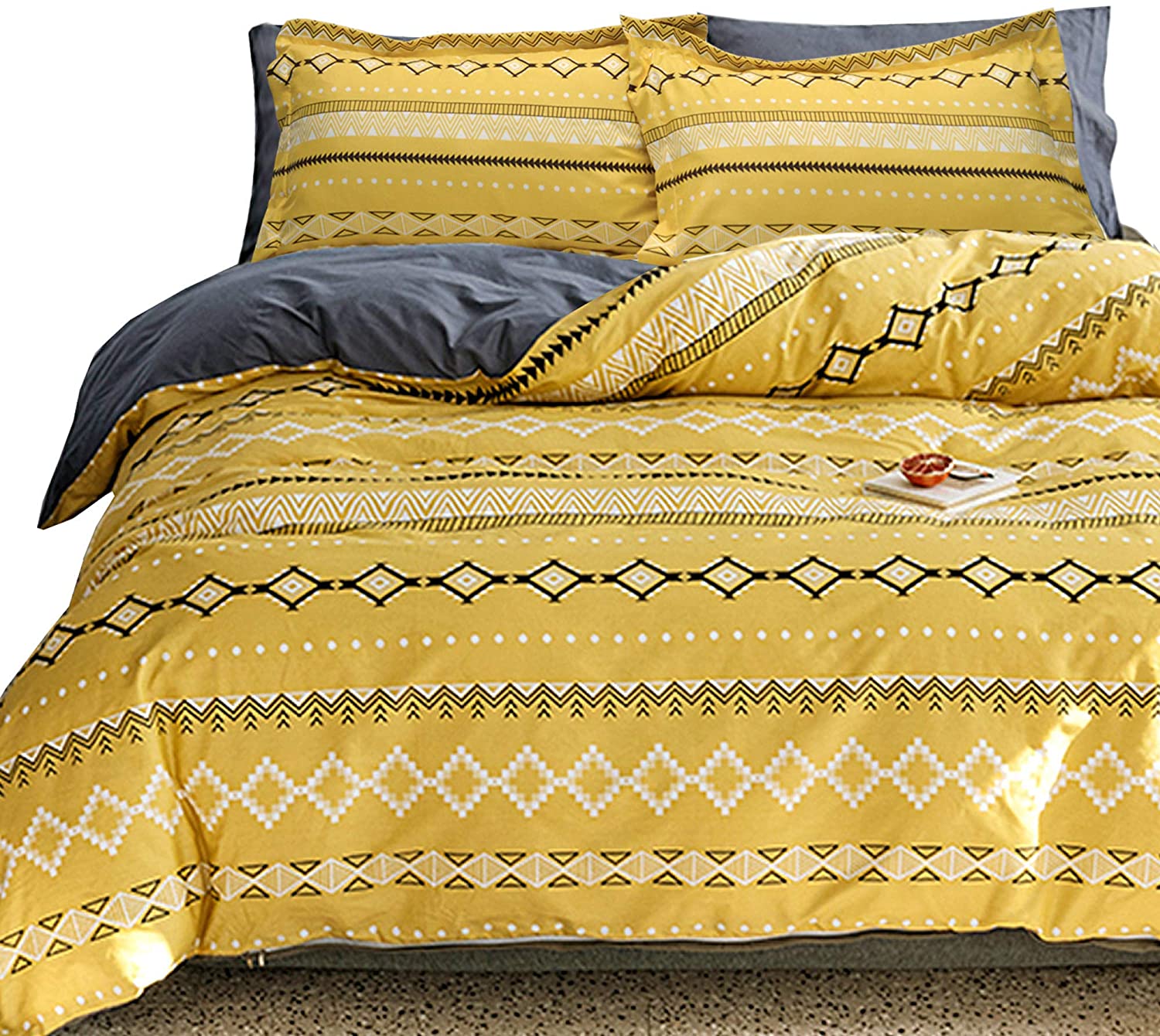Price:$39.99  Microfiber King Duvet Cover Set 3pc Arcadia Collection, Soft and Lightweight, Bohemia : Home & Kitchen