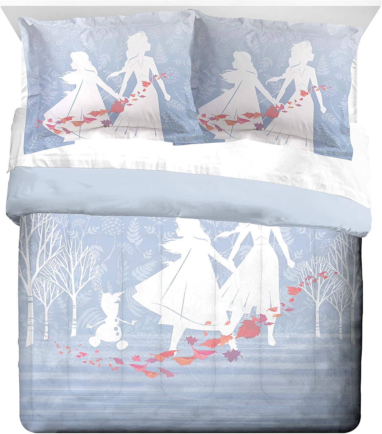 Price:$79.00  Park Disney Frozen 2 Full/Queen Duvet & Sham Set - 100% Cotton - Kids Comforter Cover with Matching Pillow sham Covers - Girls Room Décor - Oeko-TEX Certified : Home & Kitchen