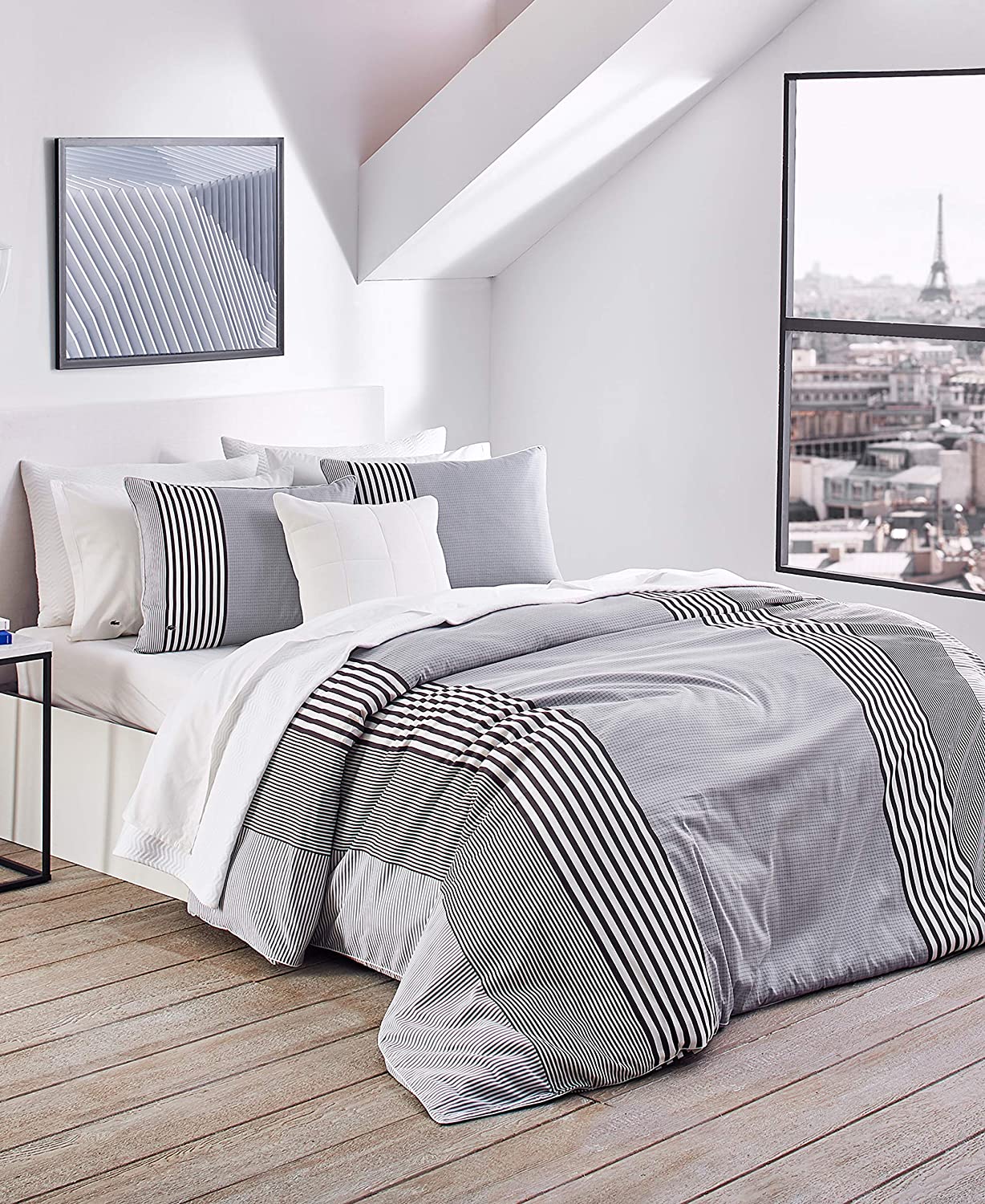 Price:$300.00  Meribel Cotton Bedding Set, Full/Queen Duvet, Grey : Home & Kitchen
