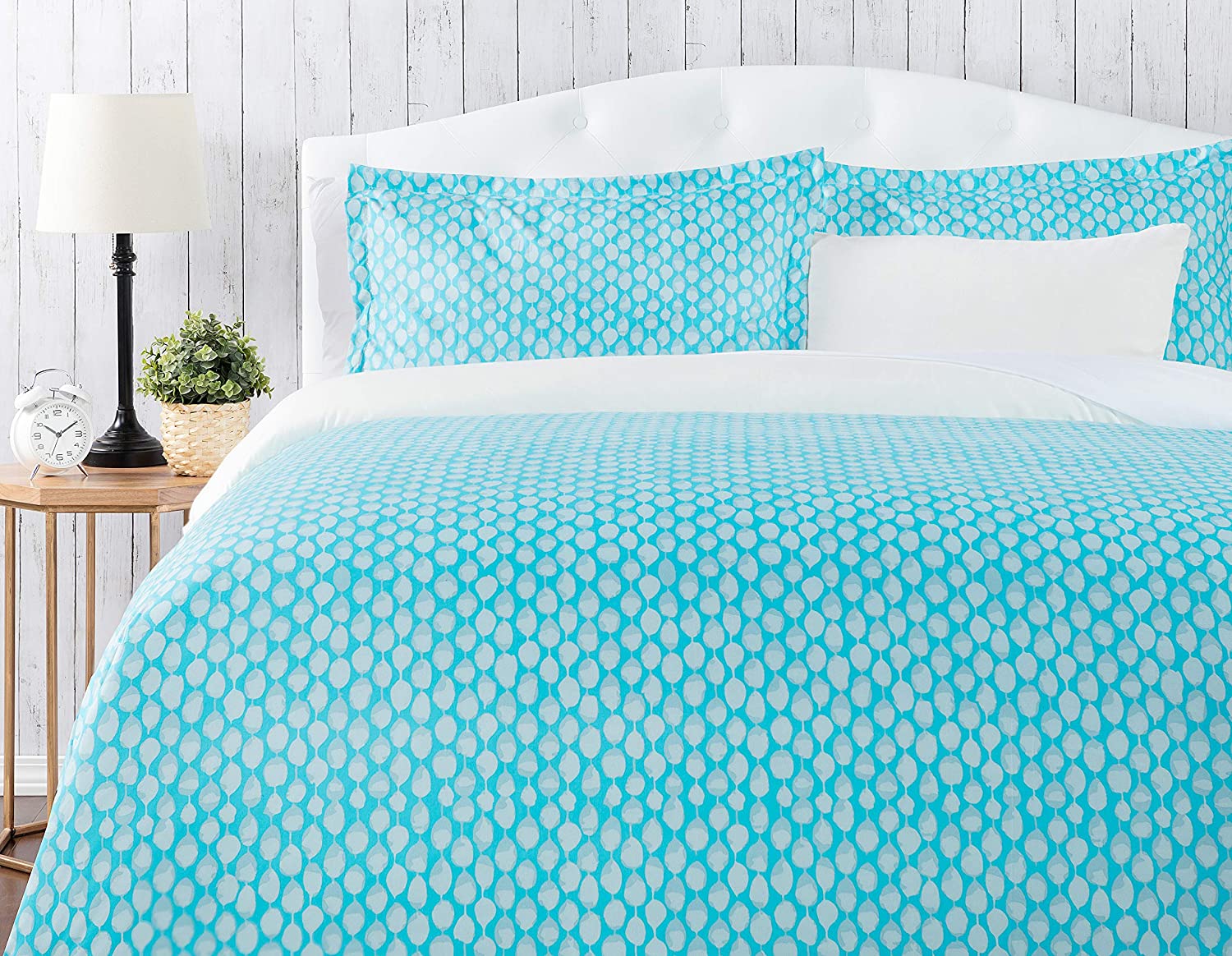Price:$19.99  Blue Aqua Abstract Duvet Cover Set - Vibrant Colorful Boho Art Print 3-Piece Queen Size Lightweight Reversible Microfiber Comforter Cover - Ultra Soft Machine Wash Breathable Stain Resistant : Home & Kitchen