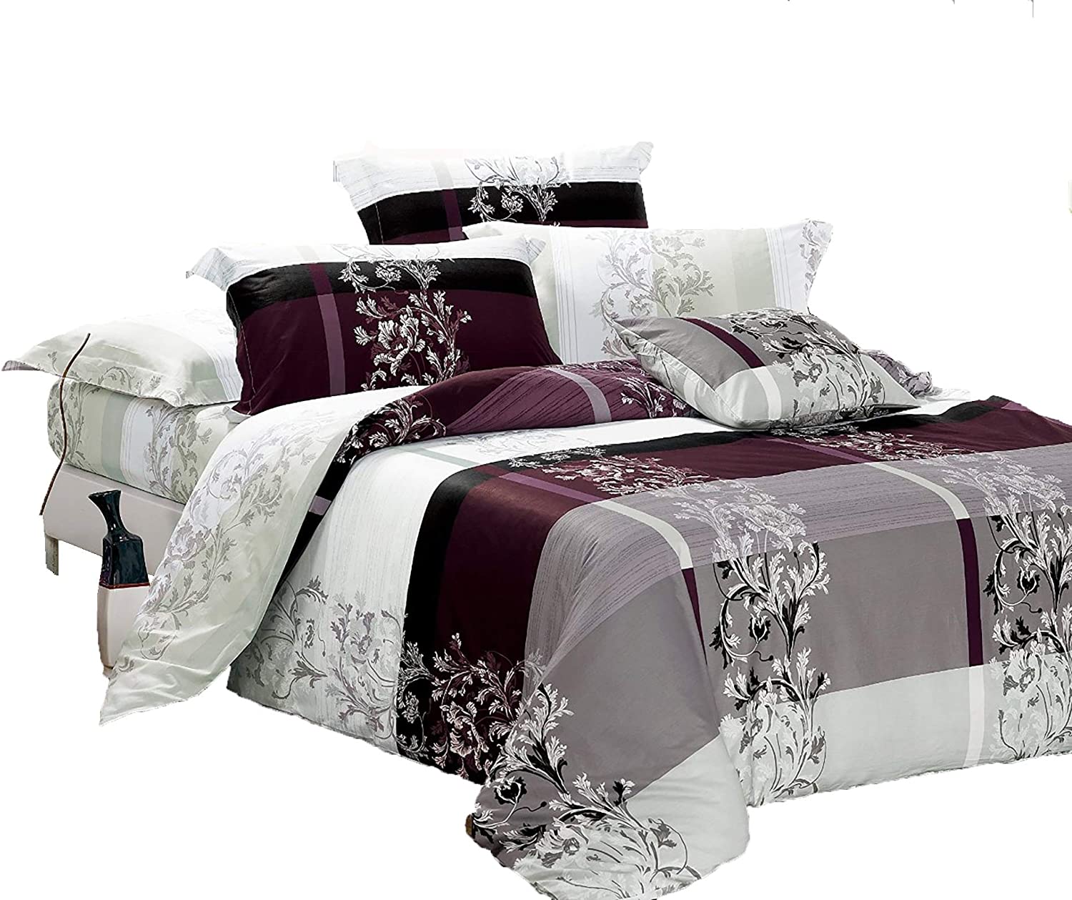 Price:$52.99  Beddings May 3-Piece 100% Cotton Bedding Set: Duvet Cover and Two Pillow Shams (Queen) : Home & Kitchen