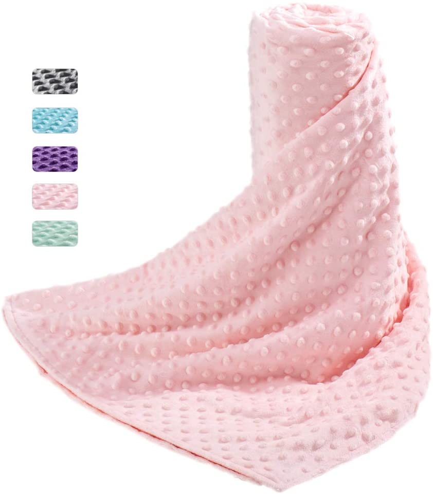Price:$25.99  Removable Duvet Cover 60x80 for Weighted Blankets-Super Soft Minky Dot with 8 Ties Cover Only (Blush Pink) : Home & Kitchen