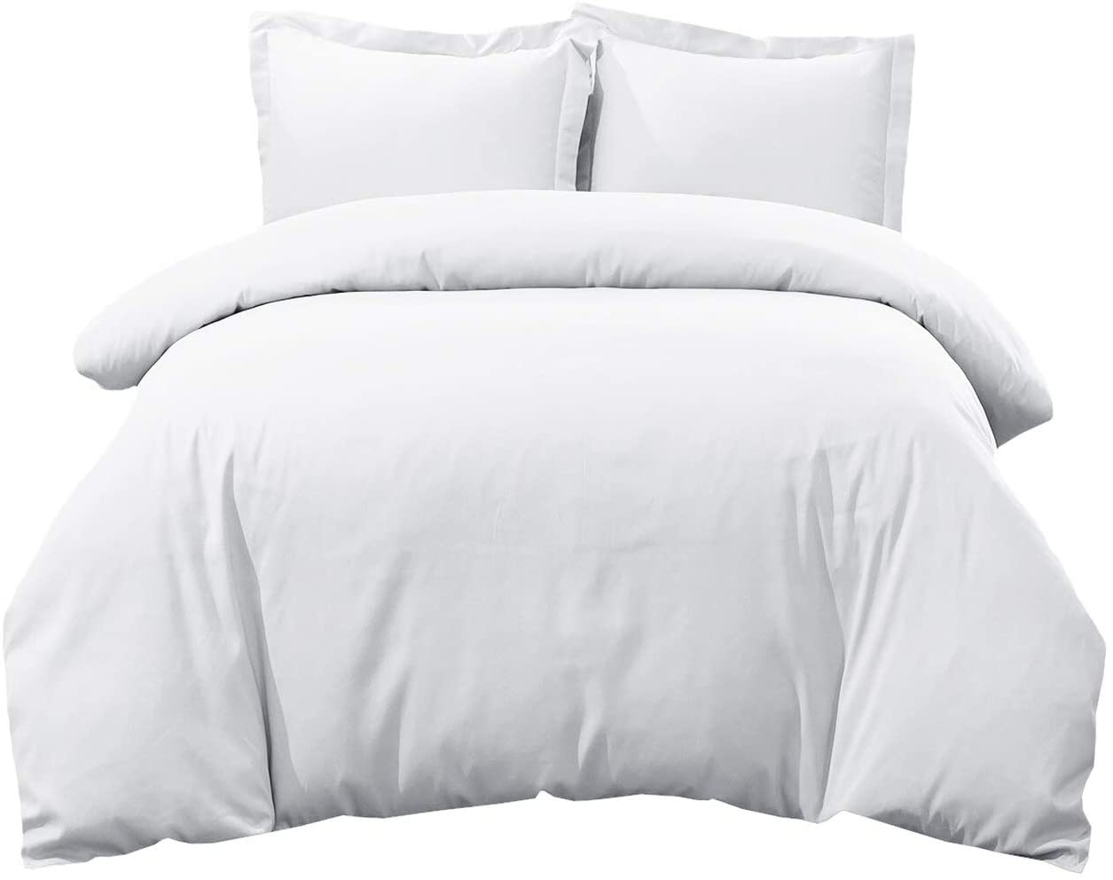 Price:$44.99  Hotel's Solid White 300-Thread-Count 3pc Queen Duvet-Cover 100-Percent Cotton, Superior Percale Weave, 100% Cotton : Home & Kitchen