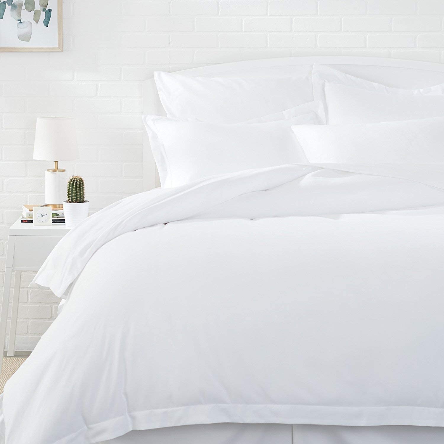 Price:$95.99  Beddings Hotel Collection - 3 Piece Duvet Cover Set - 1500 Thread Counts - 100% Egyptian Cotton (Cal-King Size, White Solid) : Home & Kitchen