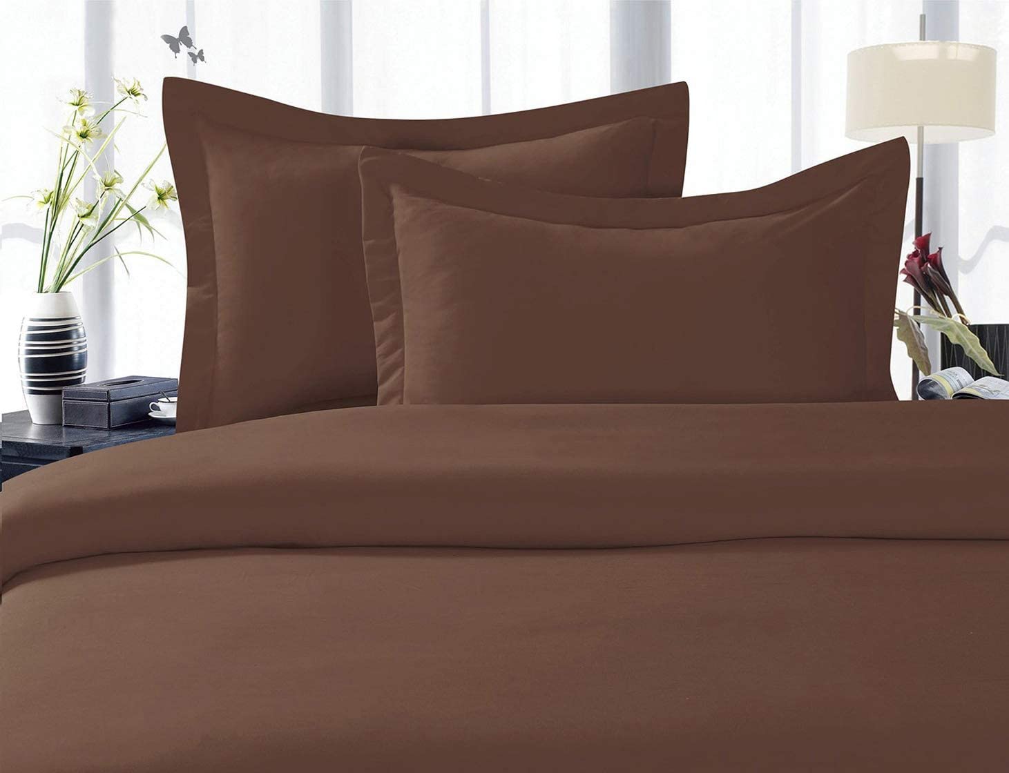 Price:$29.99  Linen Best, Softest, Coziest Duvet Cover Ever! 1500 Thread Count Egyptian Quality Luxury Super Soft Wrinkle Free 2-Piece Duvet Cover Set , Twin/Twin XL, Chocolate Brown : Home & Kitchen