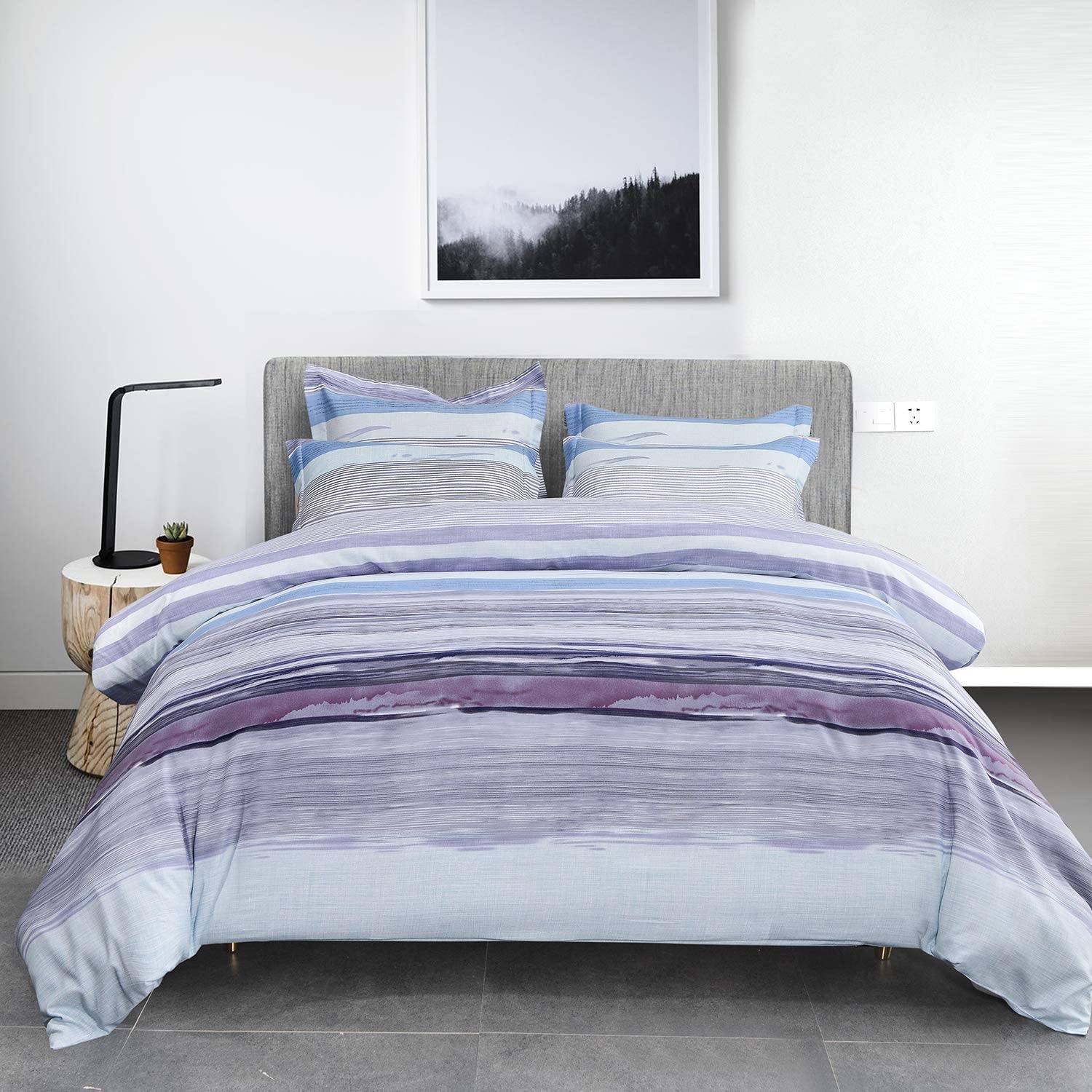 Price:$27.99  Bedding Duvet Cover Twin Size - 5 Piece Ultra Soft Washed Floral Duvet Cover Comforter Cover with Zipper Closure (1 Duvet Cover + 4 Pillow Shams) : Home & Kitchen