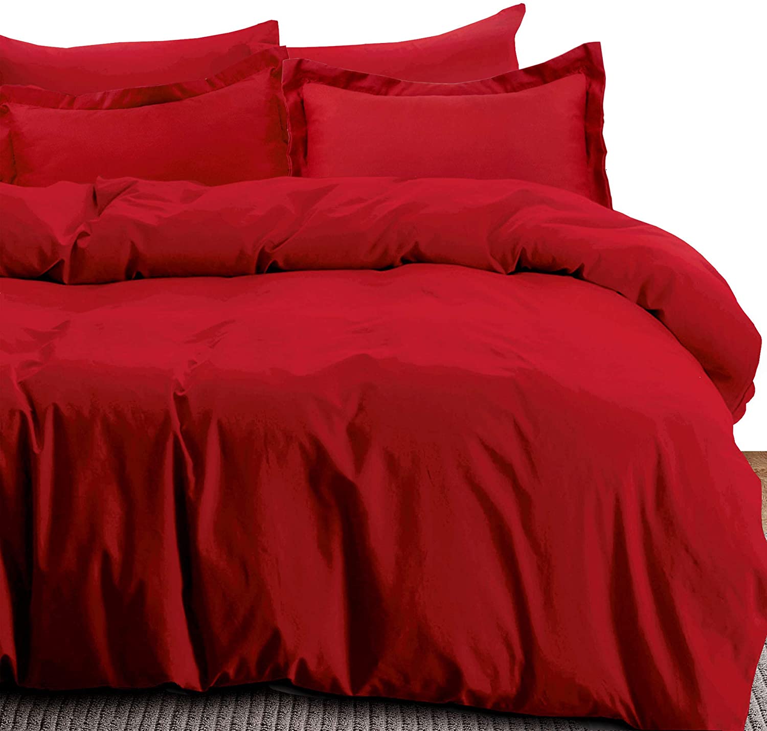Price:$35.99  Microfiber Full/Queen Duvet Cover Set 3pc Magic Colour Collection, Soft and Lightweight, Red : Home & Kitchen