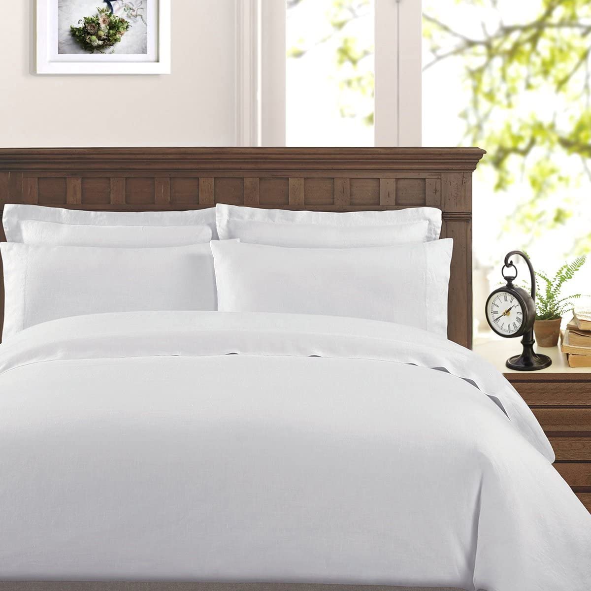 Price:$109.99  Pima - 415 Thread Count - Percale - 100% vian Pima Cotton - Duvet Cover Set - Full/Queen, White : Home & Kitchen