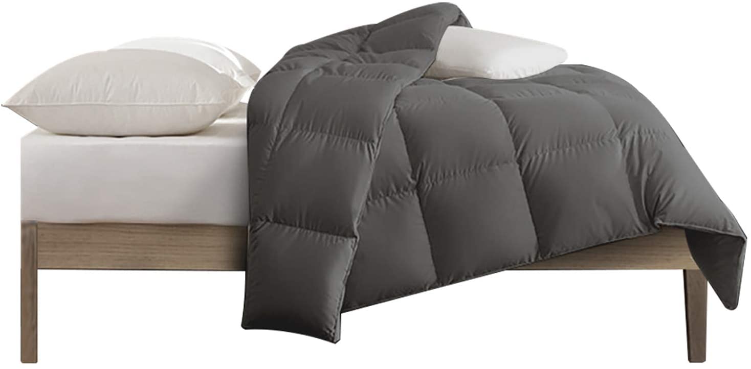 Price:$59.99  Dream Fluffy Goose Down Comforter Insert King Size Gary, Cotton Cover Duvet , Corner Tabs All-Season for Queen Bed 90''x90'' Grey : Home & Kitchen