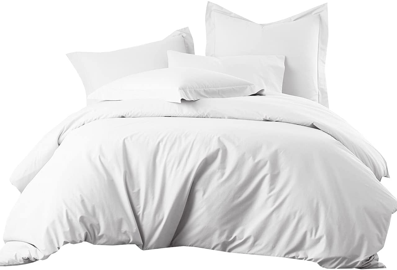 Price:$99.99  Hotel Cotton-Blend Duvet Covers Wrinkle-Free Soft Cool and Breathable - 650 Thread-Count 3pc Duvet Cover Set, King/Cal-King Size, White : Home & Kitchen
