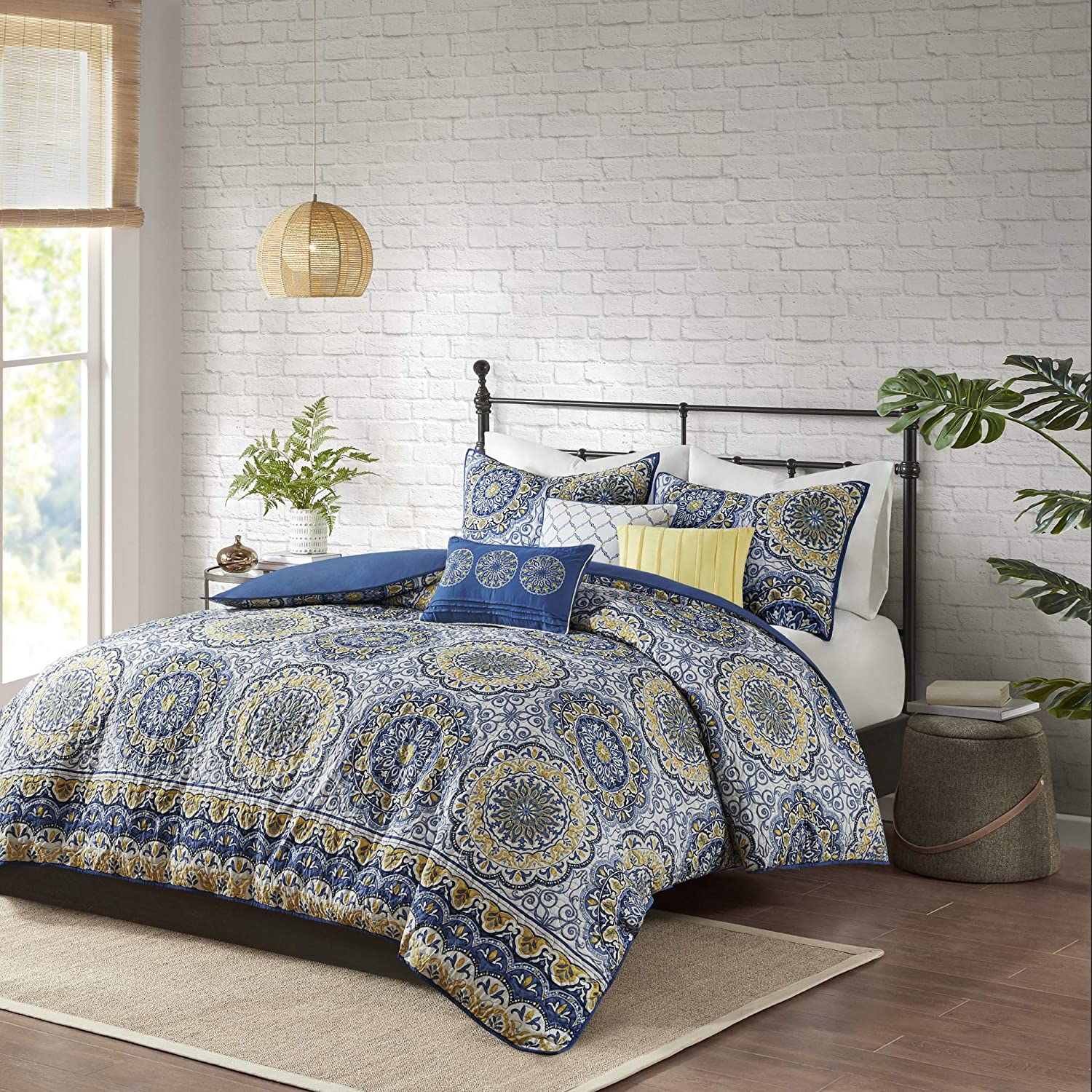 Price:$34.99  Park Tangiers 6 Piece 2-in-1 Duvet Set, Blue, Cal King, King/California King : Home & Kitchen