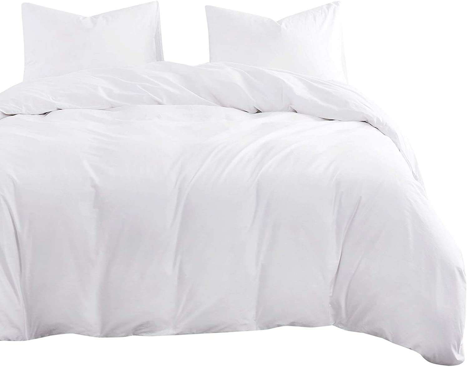 Price:$37.99  In Cloud - White Cotton Duvet Cover Set, 100% Cotton Bedding, Simple Modern Soft Solid Plain Color, Zipper Closure and Corner Ties (3pcs, King Size) : Home & Kitchen