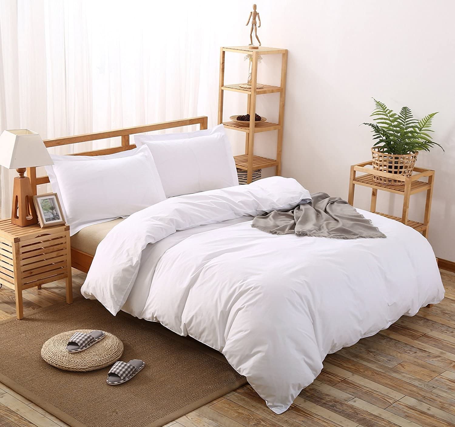 Price:$68.99  Egyptian Cotton 800 Thread Count Zipper Closer 1-Pieces Duvet Cover with Corner Ties, Oversized King (98 x 120 Inch) Size, Soft, White Solid : Home & Kitchen