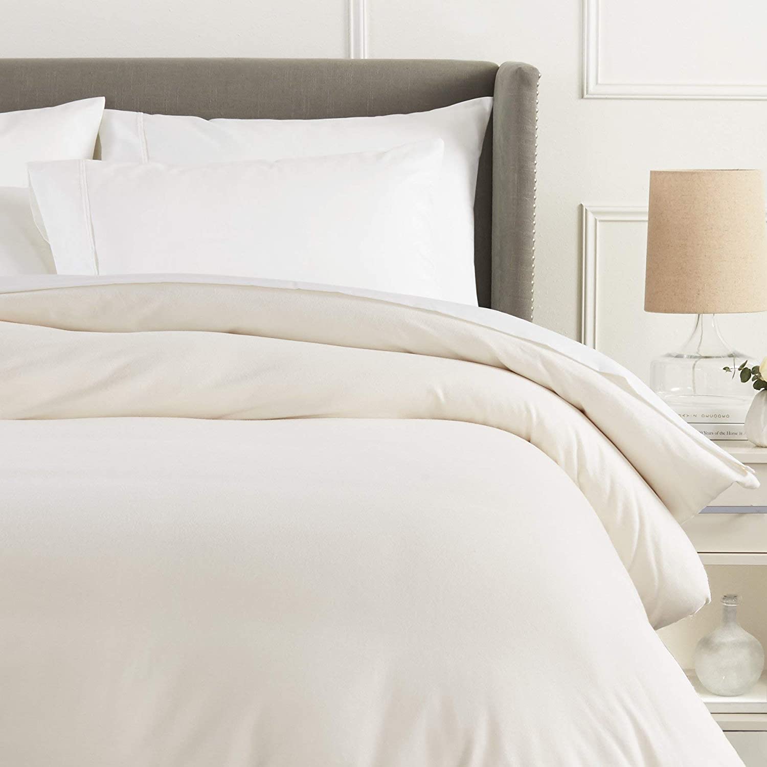 Price:$65.14  Brand – Pinzon Flannel Duvet Cover - King, Cream : Home & Kitchen