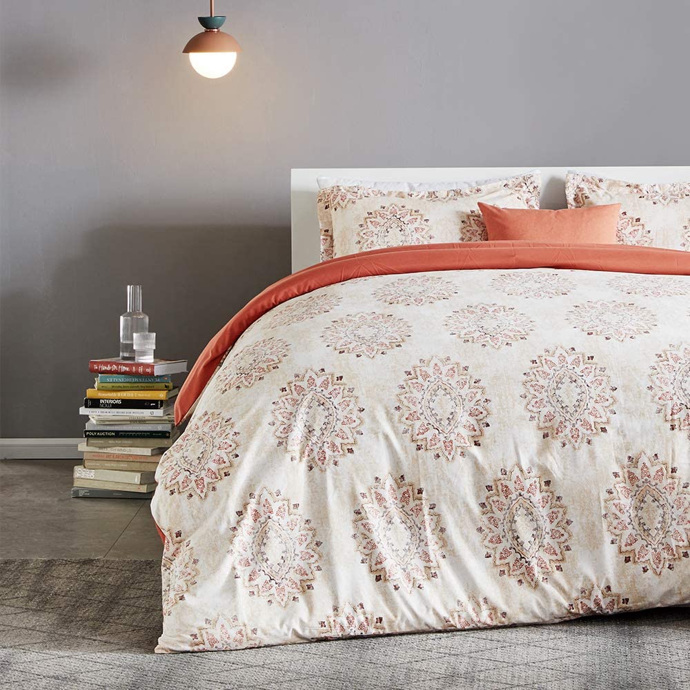 Price:$32.99  ZONE Bedding Duvet Cover Sets Printed Damask Pattern 120gsm Ultra Soft Zipper Closure Corner TiesDamask Beige, King : Home & Kitchen