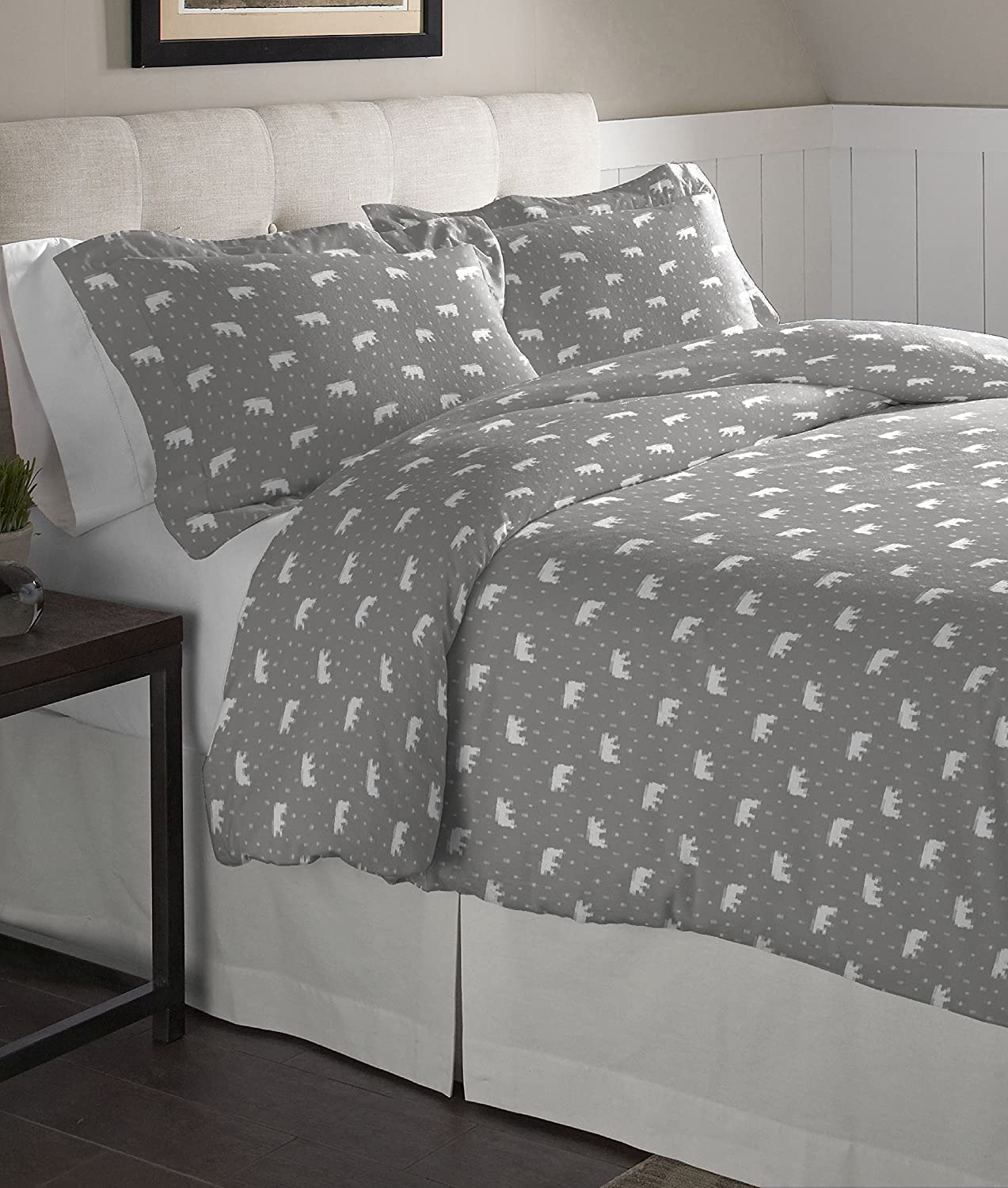 Price:$71.07  Flannel Oversized Duvet Set, King, Polar Bear : Home & Kitchen