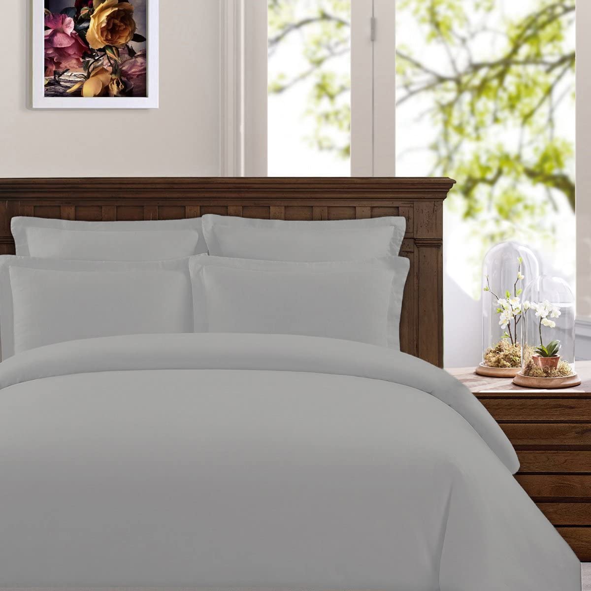 Price:$89.99  Pima - 285 Thread Count - Percale - 100% vian Pima Cotton - Duvet Cover Set (Slate, Twin/Twin XL) : Home & Kitchen