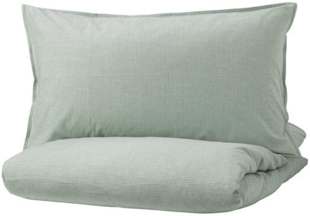 Price:$54.99  Bergpalm Duvet Cover and Pillowcases Green Stripe 104.231.84 Size: Full/Queen (Double/Queen) : Home & Kitchen