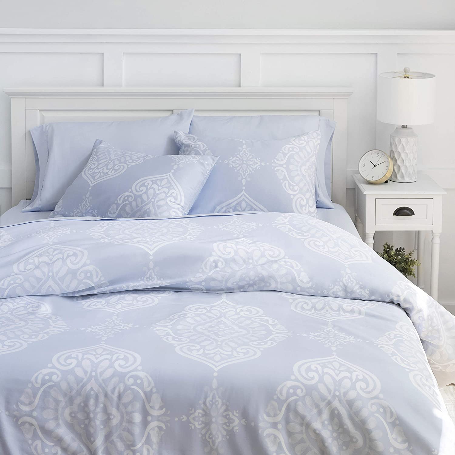 Price:$134.99  Penfold Cotton Tencel Lyocell 3 Piece Duvet Cover Set - King/Cal King Size (Powder Blue) - 108" x 96" - Luxurious - Soft & Smooth - Breathable - Machine Washable : Home & Kitchen